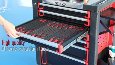Kinbox 248-teiliger Metallschubladen-Werkzeugschrank mit Rollen für die Werkstatt